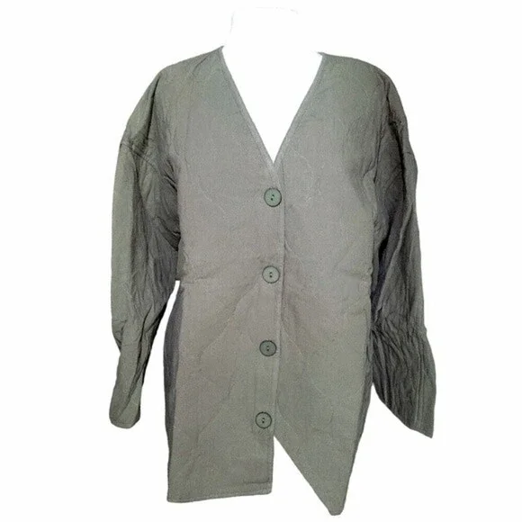 Lulus NWT Olive Green Lightweight Quilted Fall Jacket Womens Size M - Picture 3 of 9